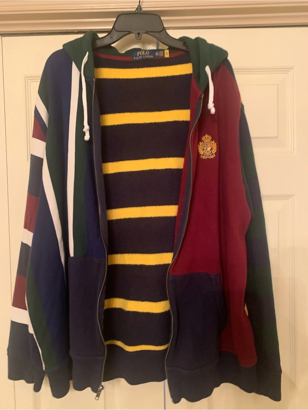 POLO RALPH LAUREN CREST PATCHWORK EMBROIDERED HOODIE